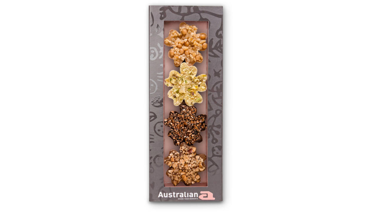Chocolade Australian bloemen doos 4 stuks