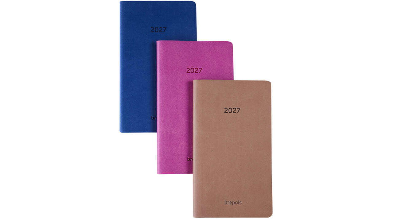 Agenda 2027 Brepols Interplan Colora 7dagen/2pag taupe, roze, dblauw