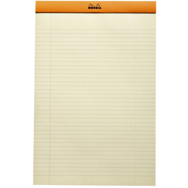 Schrijfblok Rhodia A4 lijn 80 vel 80gr geel