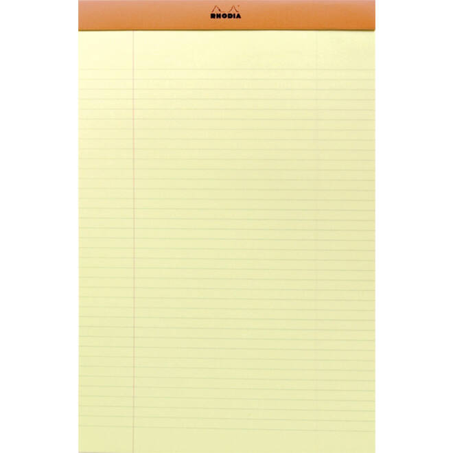 Schrijfblok Rhodia A4 lijn 80 vel 80gr geel