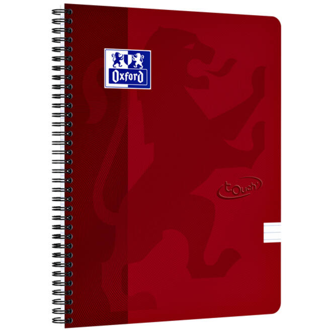 Spiraalblok Oxford Touch A4 lijn 140 pagina's 80gr rood