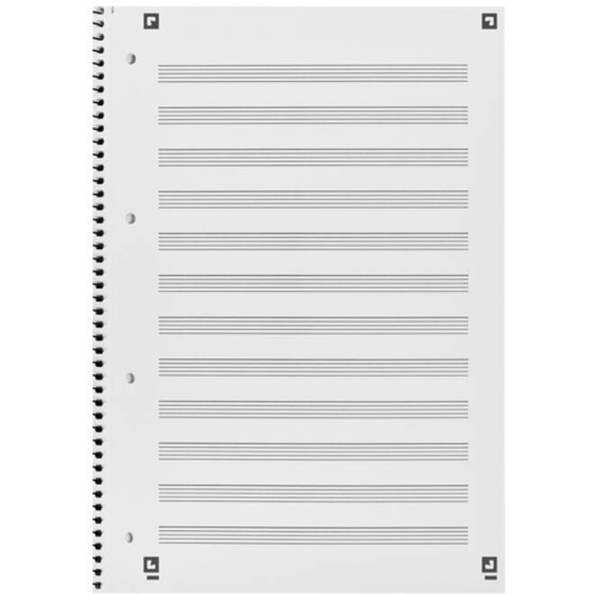 Collegeblok Oxford A4+ muziek 4-gaats 100 pagina's 80gr blauw