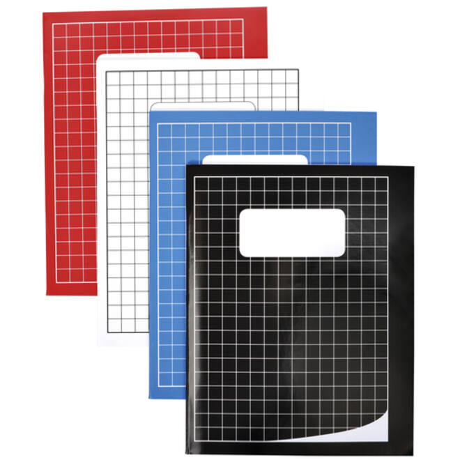 Schrift Qbasic 210x165mm ruit 10mm 80blz 70gr assorti