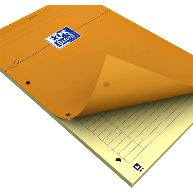 Cursusblok Oxford Orange Notepad A4+ lijn 4-gaats 160 pagina's 80gr oranje