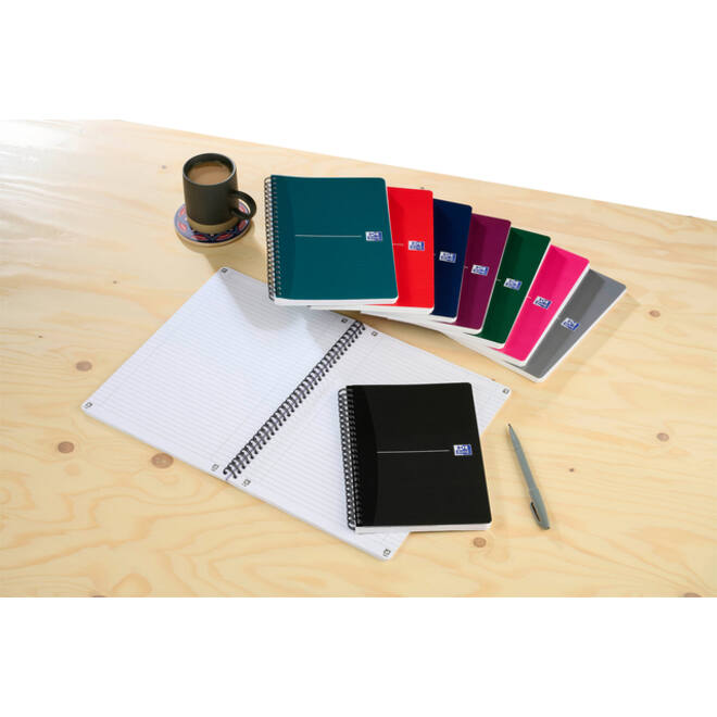 Spiraalblok Oxford Essentials A5 lijn 180 pagina's 80gr assorti