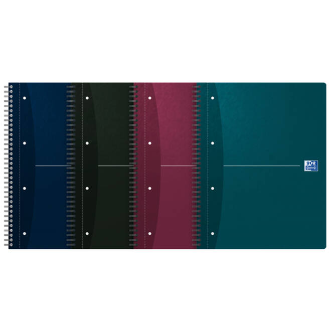 Collegeblok Oxford Office Essentials A4+ lijn 4-gaats 180 pagina's 80gr assorti