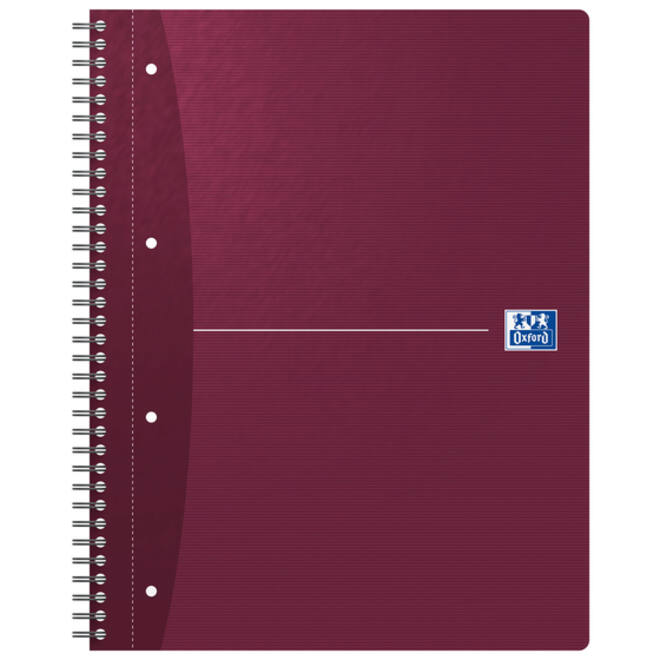 Collegeblok Oxford Office Essentials A4+ lijn 4-gaats 180 pagina's 80gr assorti