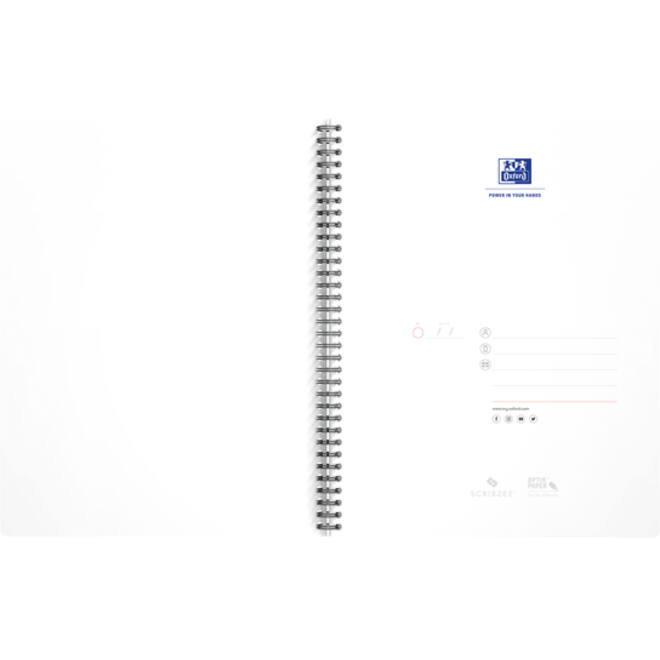 Collegeblok Oxford Office Essentials A4+ lijn 4-gaats 180 pagina's 80gr assorti