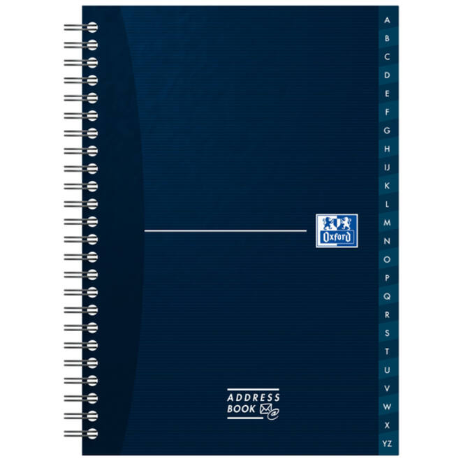 Adresboek Oxford Office Essentials A5 72vel dubbelspiraal assorti