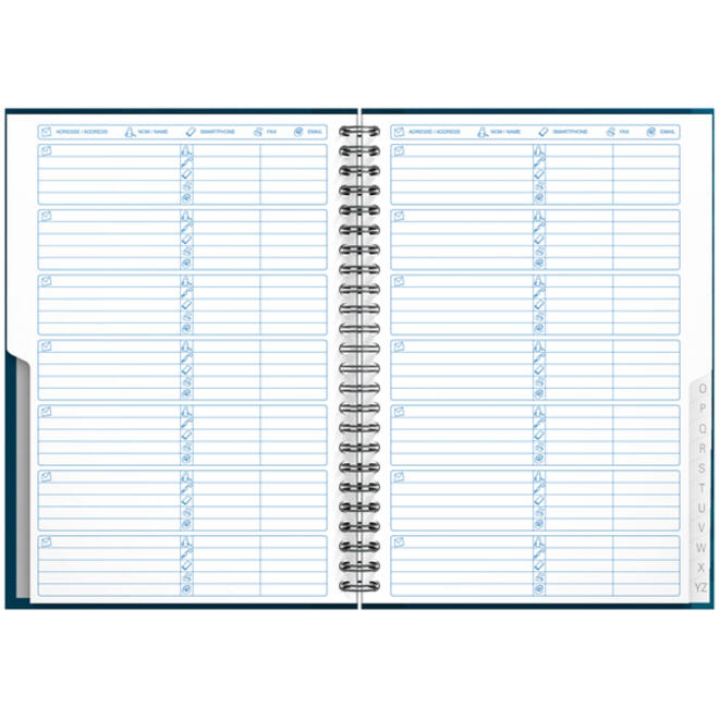 Adresboek Oxford Office Essentials A5 72vel dubbelspiraal assorti