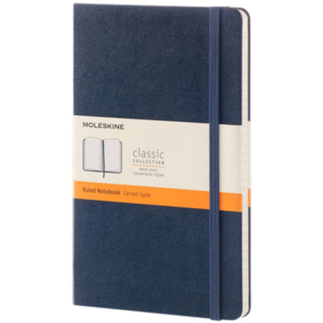 Notitieboek Moleskine large 130X210mm lijn hard cover sapphire blue