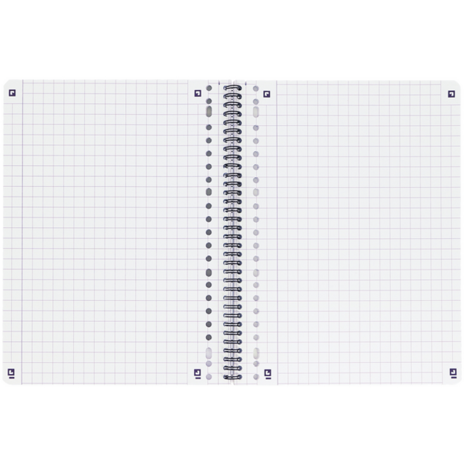 Collegeblok Oxford School A4 ruit 10x10mm 23-gaats 160 pagina's 80gr assorti