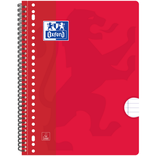Collegeblok Oxford School A4+ lijn 23-gaats 160 pagina's 80gr assorti