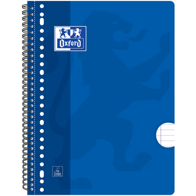 Collegeblok Oxford School A4+ lijn 23-gaats 160 pagina's 80gr assorti