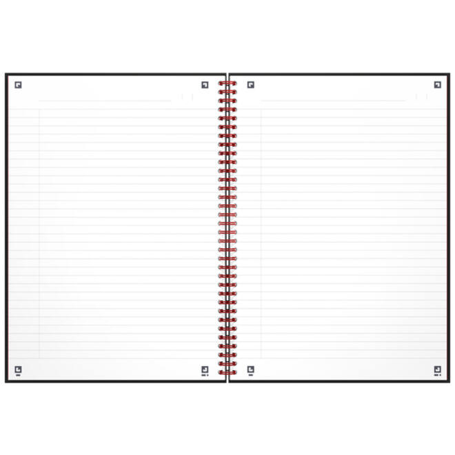 Spiraalblok Oxford Black n' Red A4 lijn 140 pagina's 80gr
