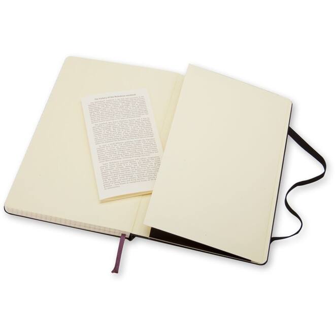 Notitieboek Moleskine large 130x210mm ruit 5x5 hard cover zwart