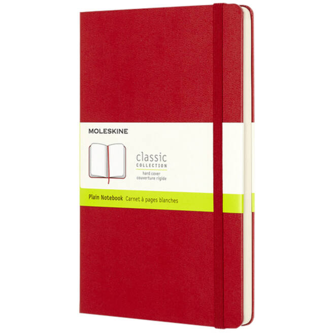 Notitieboek Moleskine large 130x210mm blanco hard cover rood