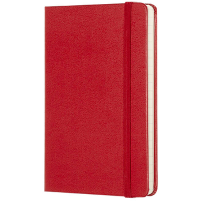 Notitieboek Moleskine pocket 90x140mm lijn hard cover rood