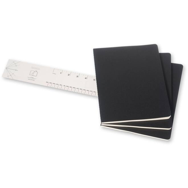 Schrift Moleskine 190x250mm blanco 240 pagina's 70gr zwart set à 3 stuks
