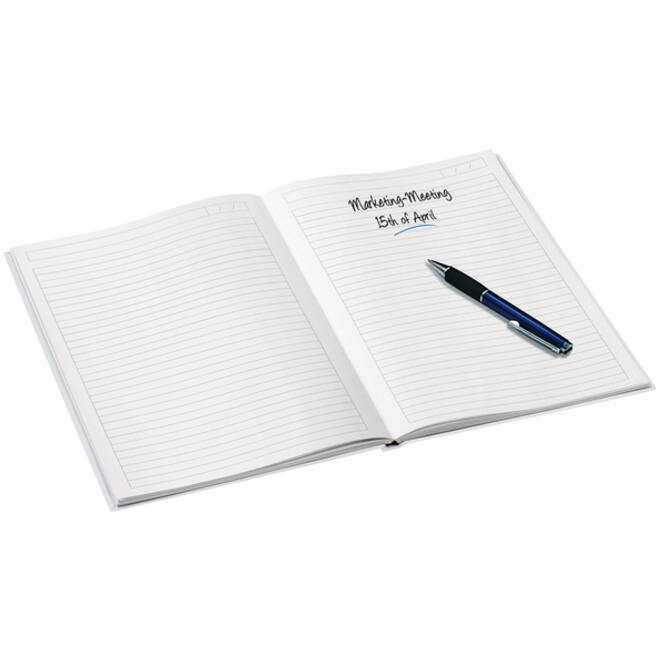 Notitieboek Leitz WOW A4 160blz 90gr lijn wit