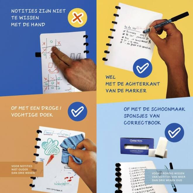 Notitieboek Correctbook Quantore A5 lijn 40blz rood