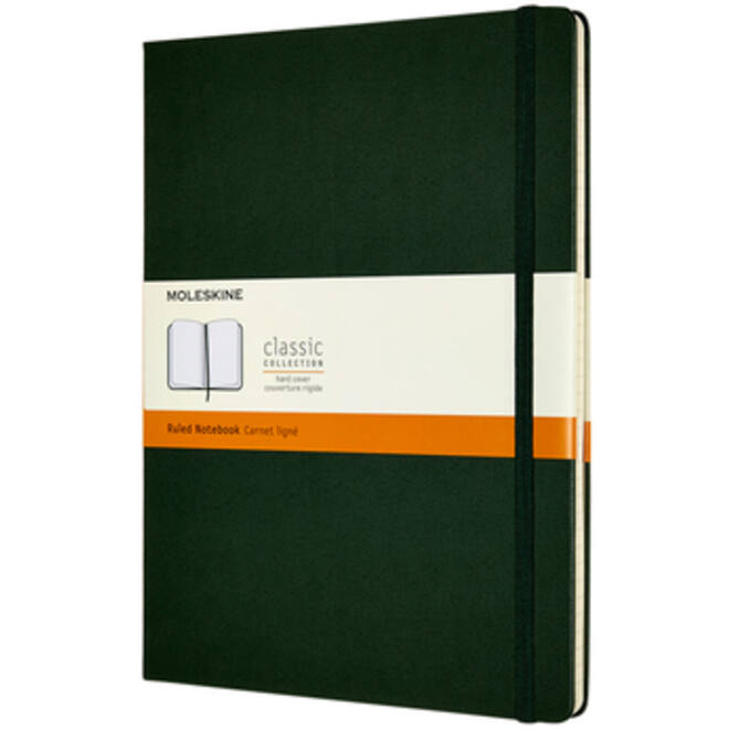 Notitieboek Moleskine XL 190x250mm lijn hard cover myrtle green