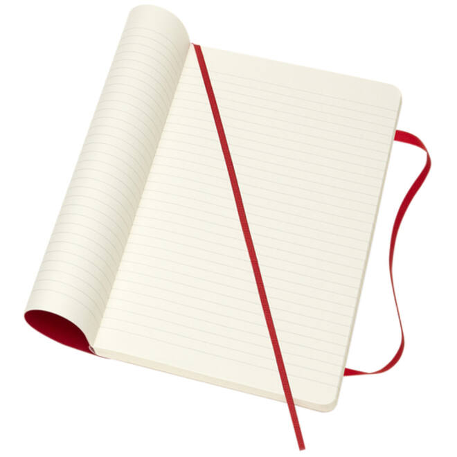 Notitieboek Moleskine large 130x210mm lijn soft cover scarlet red