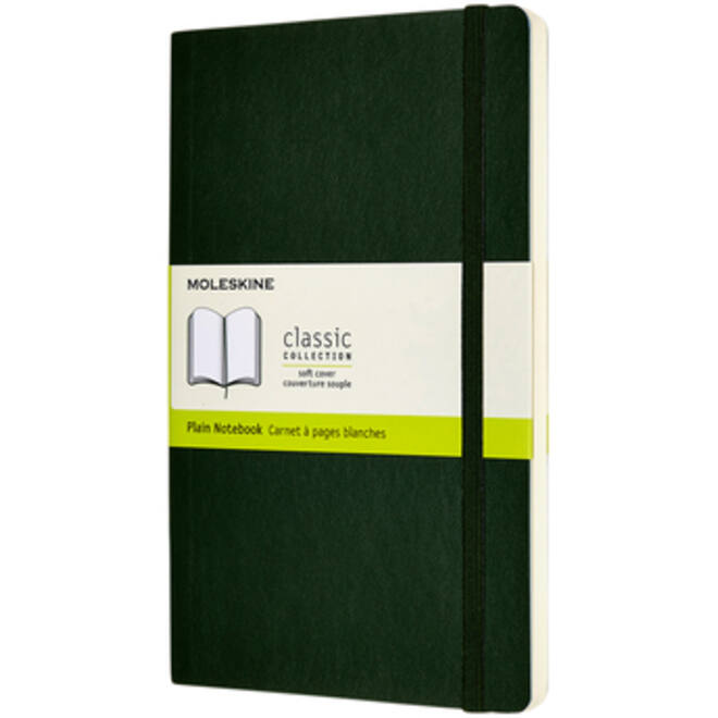 Notitieboek Moleskine large 130x210mm blanco soft cover myrtle green