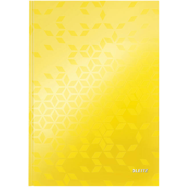 Notitieboek Leitz WOW A4 160blz 90gr lijn geel