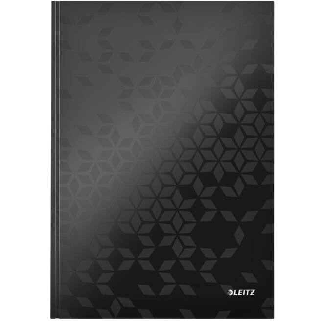 Notitieboek Leitz WOW A4 160blz 90gr lijn zwart