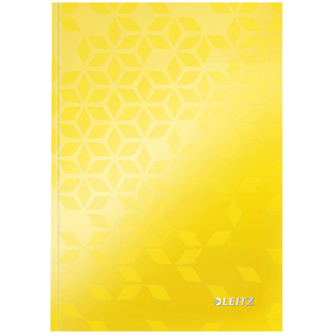 Notitieboek Leitz WOW A5 160blz 90gr lijn geel