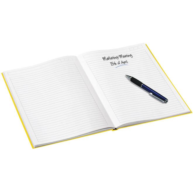 Notitieboek Leitz WOW A5 160blz 90gr lijn geel