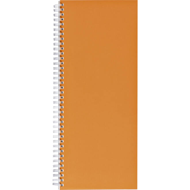 Notitieboek 135x330mm lijn 160blz 70gr spiraal oranje