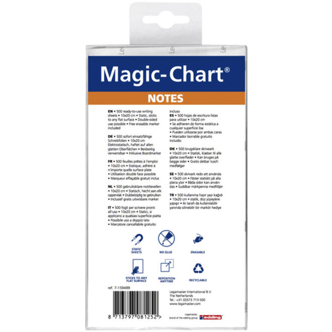 Magic-chart notes Legamaster 10x20cm assorti