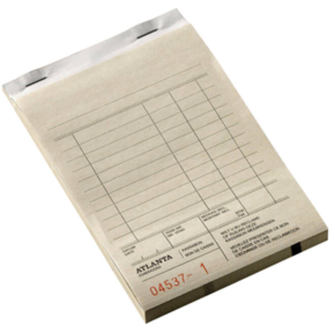Kassablok Djois Atlanta met kopie (carbon) 142x100mm 50x2vel wit