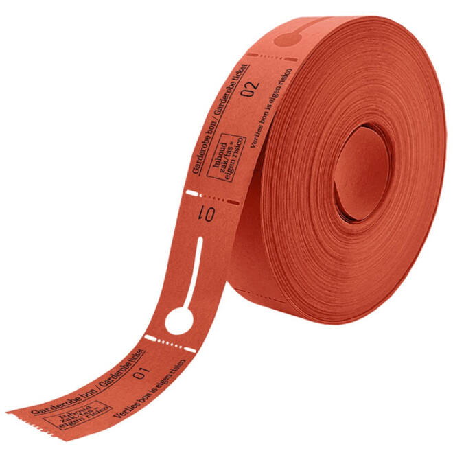 Garderobebonnen Combicraft nummering 2x 1 t/m 500 rood