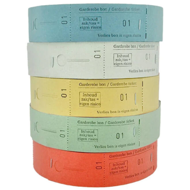 Garderobebonnen Combicraft nummering 2x 1 t/m 500 groen