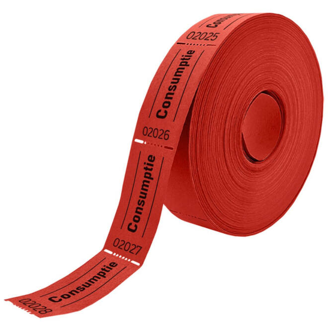 Consumptiebon Combicraft 57x30mm 2-zijdig 2x1000 stuks rood