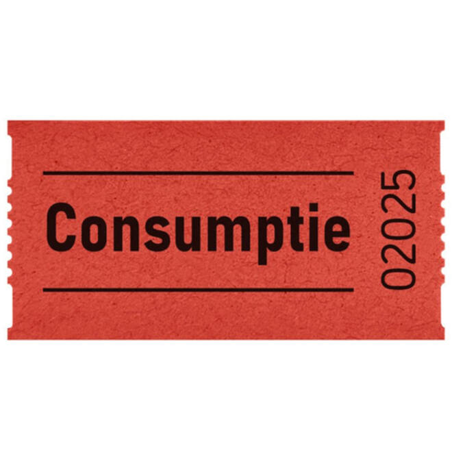Consumptiebon Combicraft 57x30mm 2-zijdig 2x1000 stuks rood