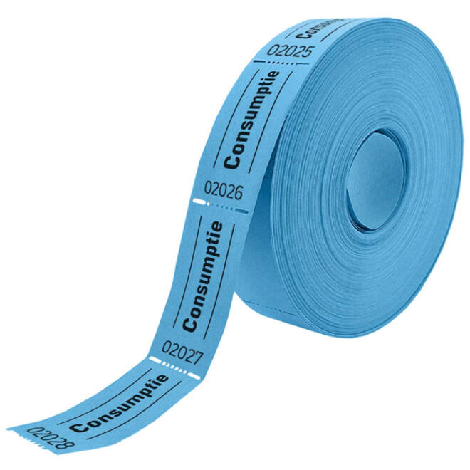 Consumptiebon Combicraft 57x30mm 2-zijdig 2x1000 stuks blauw