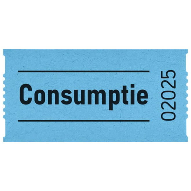 Consumptiebon Combicraft 57x30mm 2-zijdig 2x1000 stuks blauw