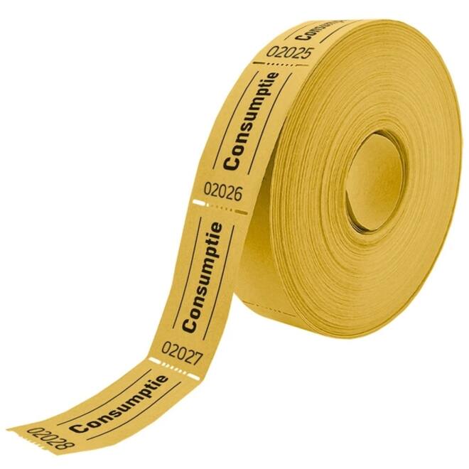 Consumptiebon Combicraft 57x30mm 2-zijdig 2x1000 stuks geel