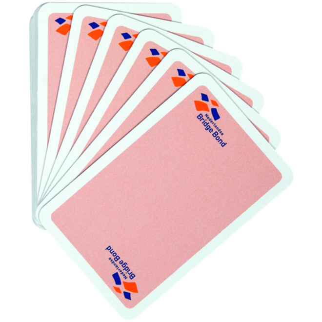 Speelkaarten bridgebond roze