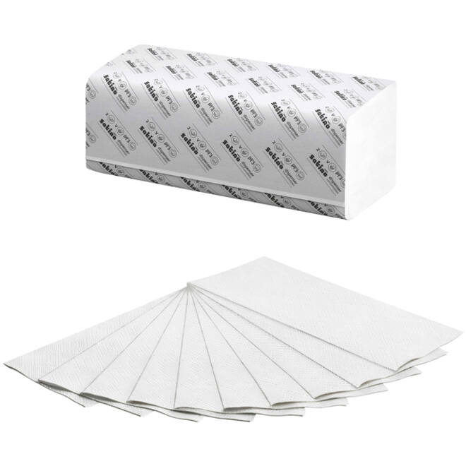 Handdoek Satino Comfort PT3 v-vouw 2-laags 25x23cm wit 277190