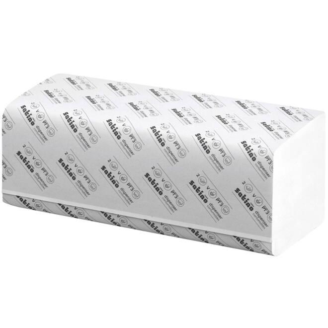 Handdoek Satino Comfort PT3 v-vouw 2-laags 25x23cm wit 277190