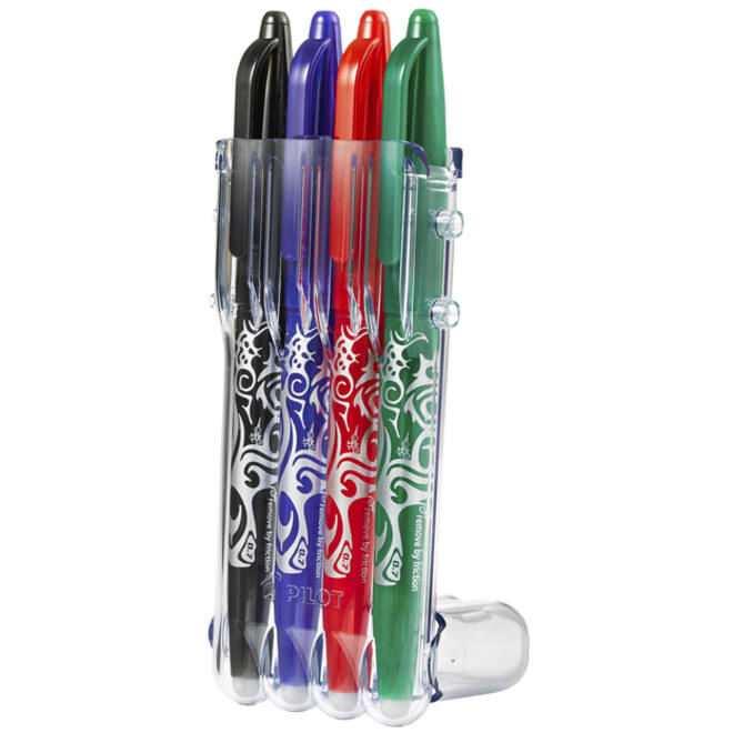 Rollerpen PILOT friXion medium basis assorti Set2Go à 4 stuks