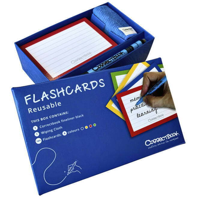 Flashcard Correctbook 75mmx110mm lijn assorti