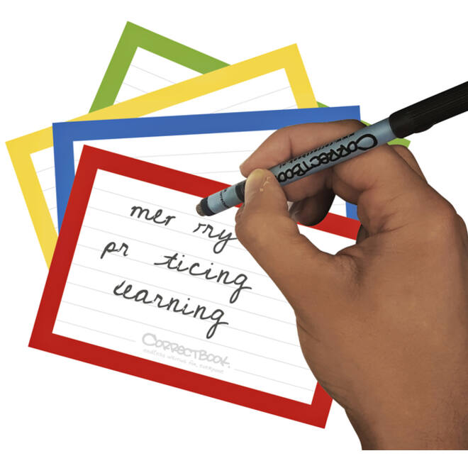 Flashcard Correctbook 75mmx110mm lijn assorti