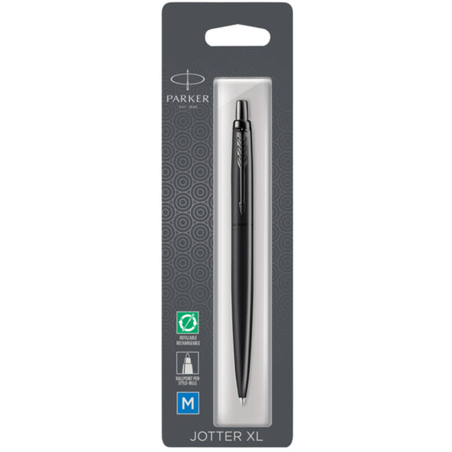 Balpen Parker Jotter XL Monochrome black medium blister à 1 stuk