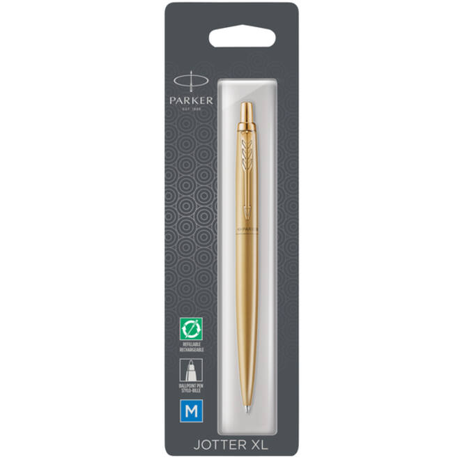 Balpen Parker Jotter XL Monochrome gold medium blister à 1 stuk